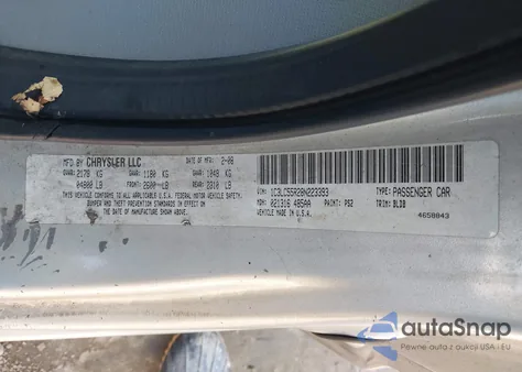 2008 Chrysler Sebring Touring from USA, damaged, VIN 1C3LC55R28N223393